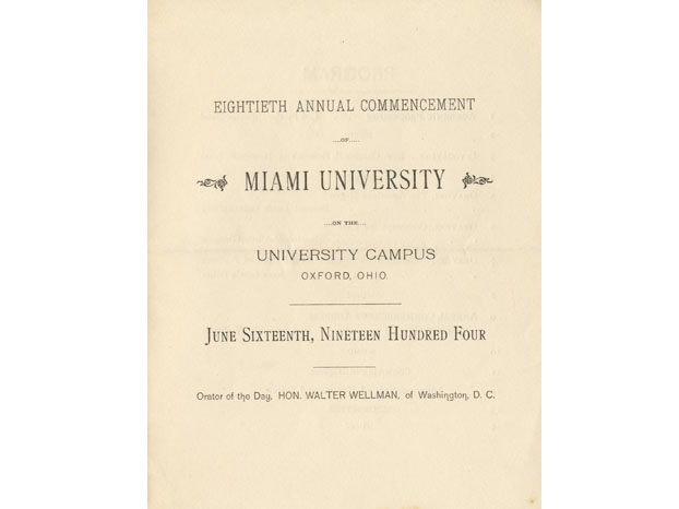 1904 Commencement Class Program
